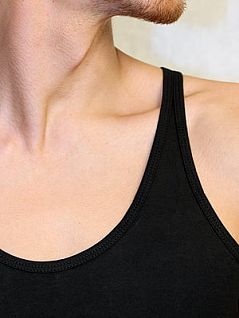 Мужская черная классическая майка на тонких лямках Doreanse Cotton Collection 2040c01 распродажа